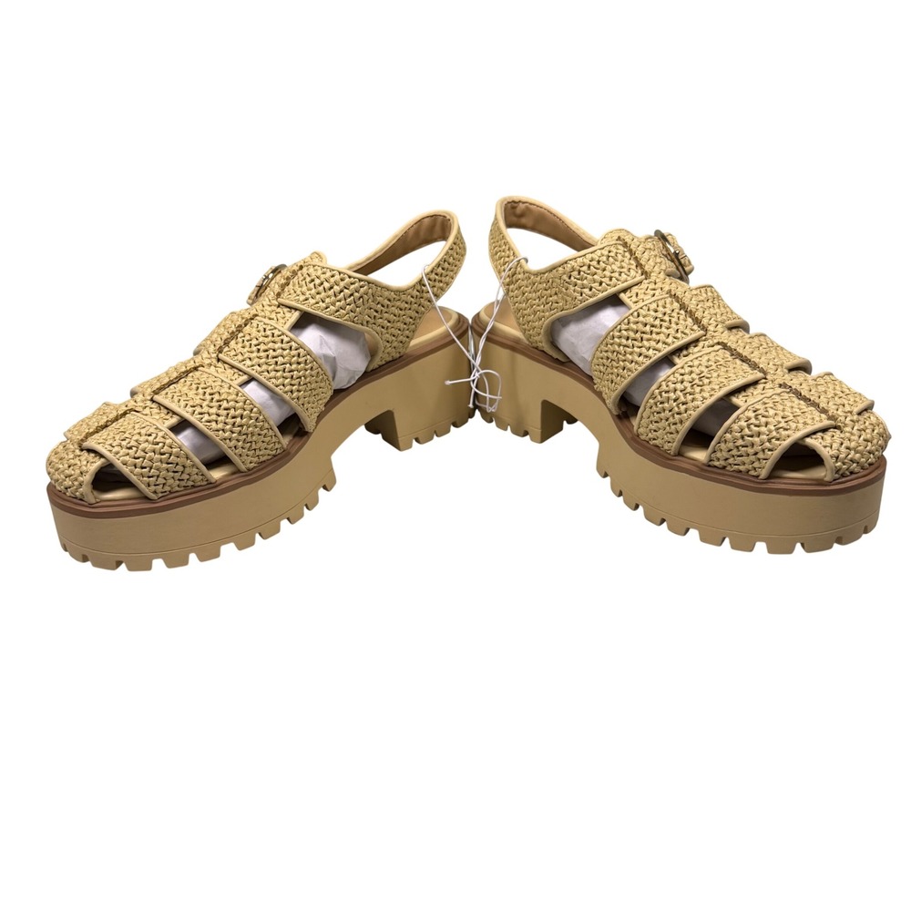 Wild Fable Tan Woven Fisherman Platform Sandals Lug Sole Womens Size 11 NEW - Picture 2 of 6